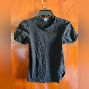 Primark / black puff short sleeve top / S